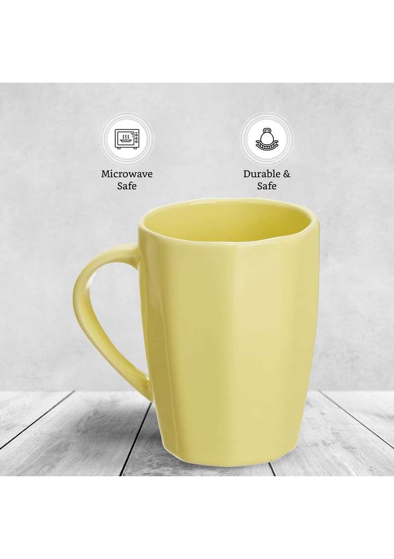 Solimo Amazon Brand Solimo Ceramic Coffee Mugs | 380 ml | 12.8 fl oz | 2-Piece Set | Microwave Safe | Food Safe - Indya