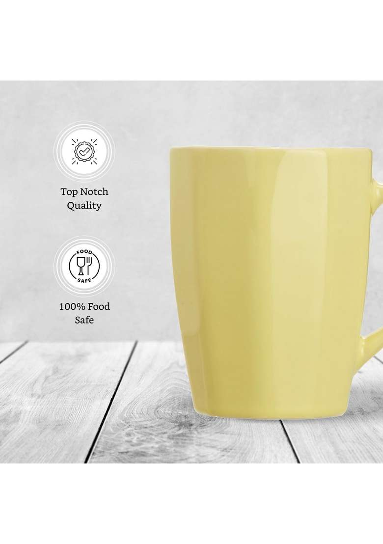 Solimo Amazon Brand Solimo Ceramic Coffee Mugs | 380 ml | 12.8 fl oz | 2-Piece Set | Microwave Safe | Food Safe - Indya