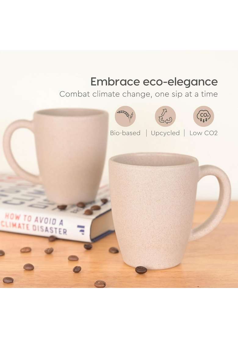 Eha Earth-Friendly Classic Coffee Mug Made with Rice Husk | 300 ml | 10.1 fl oz - Indya