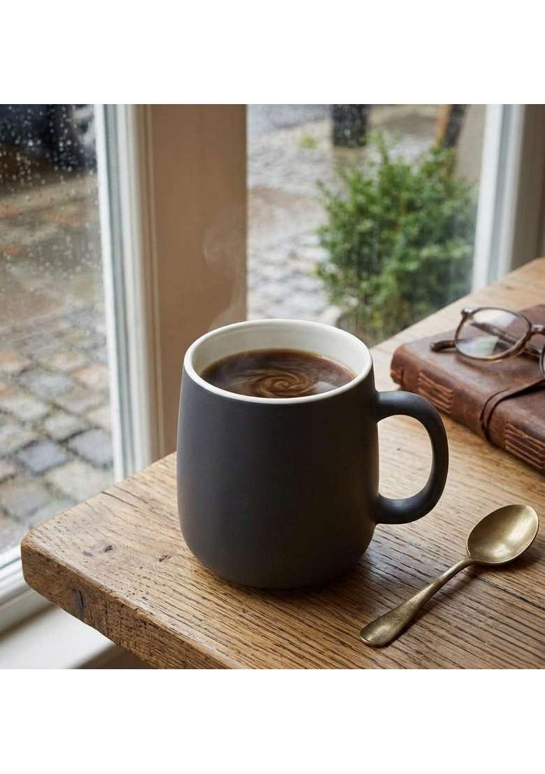 Femora Matte Finish Coffee Mug | 350 ml | 11.8 fl oz | Pack of 2 | Dishwasher Safe | Microwave Safe - Indya