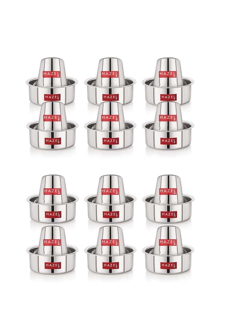 HAZEL Stainless Steel Mini Tumbler Milk Tea Coffee South Traditional Serving | 12-Piece Set - Indya