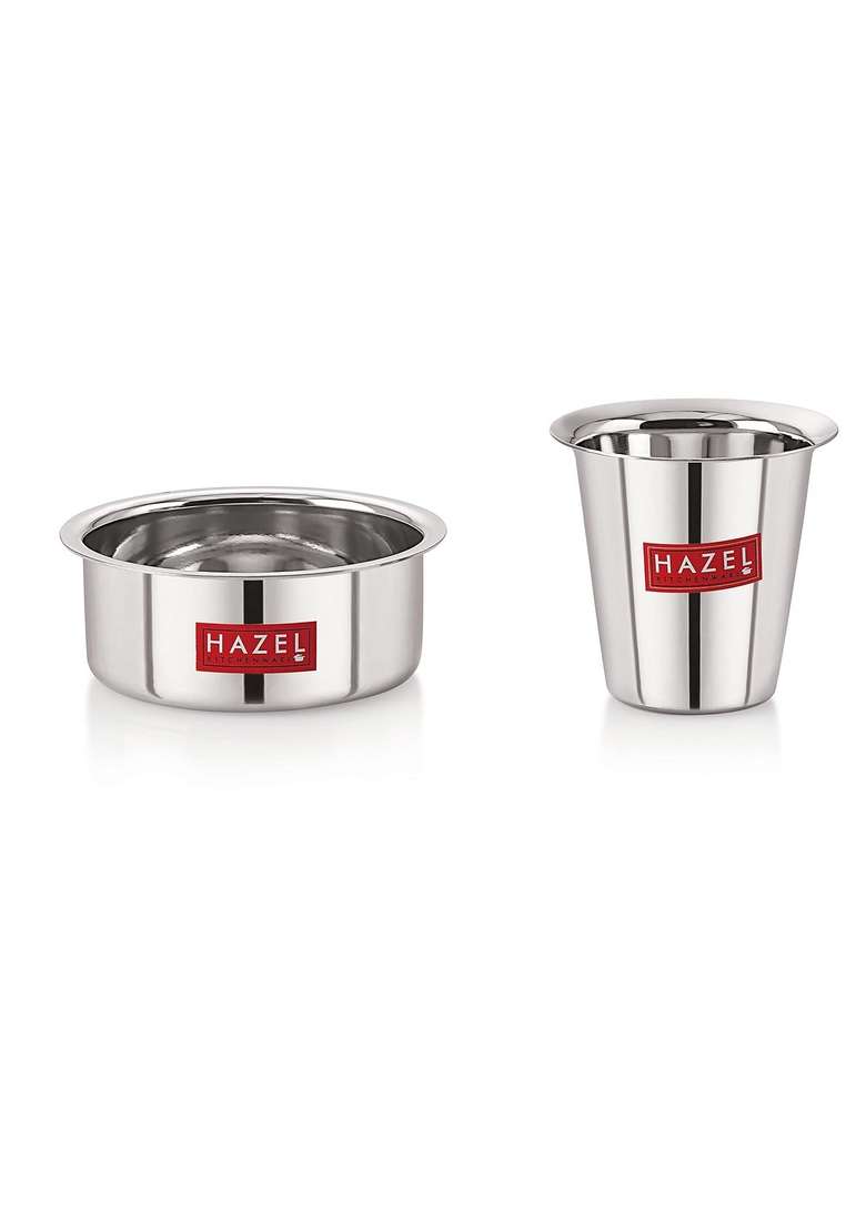 HAZEL Stainless Steel Mini Tumbler Milk Tea Coffee South Traditional Serving | 2-Piece Set - Indya