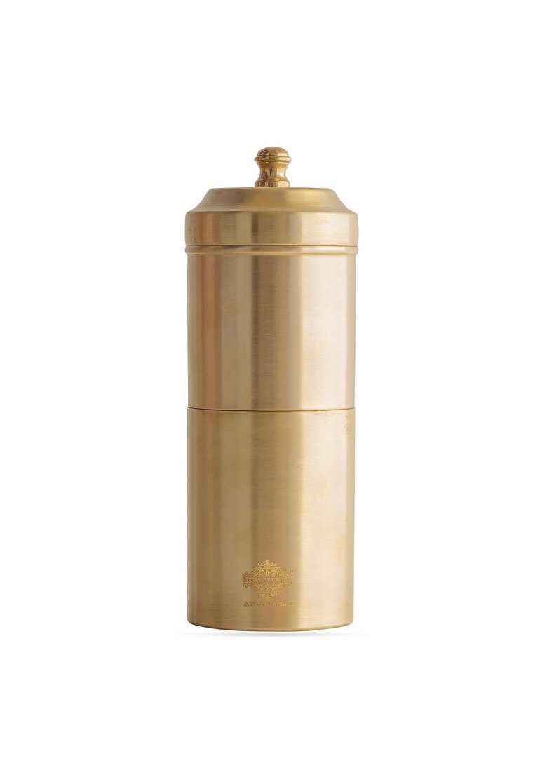 INDIAN ART VILLA Brass Coffee Set with Traditional South Dabara and Tumbler | 300 ml | 10.1 fl oz - Indya