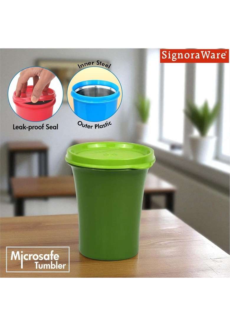 SIGNORA WARE SignoraWare Monarch Stainless Steel Tumbler | 400 ml | 13.5 fl oz | Leak Proof - Indya