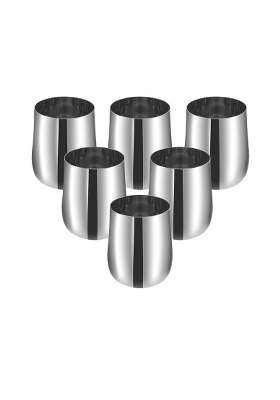 Kraft- follow your imagination Kraft Madhur Stainless Steel Glass | 400 ml | 13.5 fl oz | 6-Piece Set | Food Safe