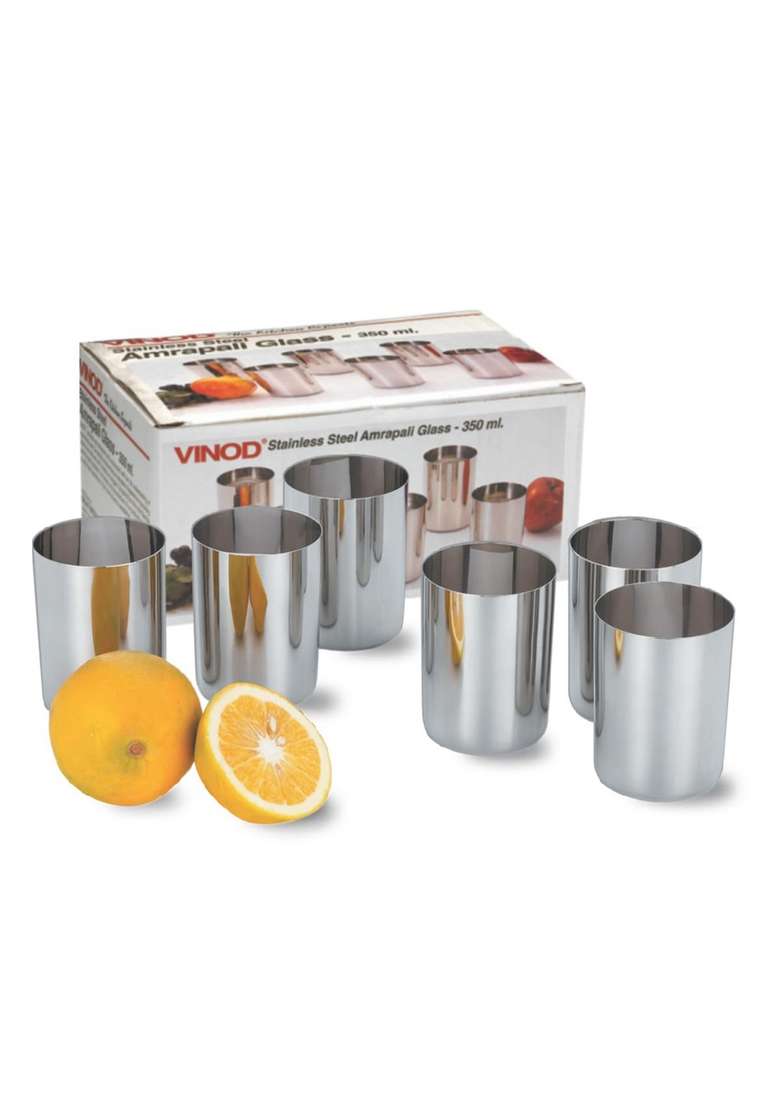 Vinod Stainless Steel Amrapali Glass | 350 ml | 11.8 fl oz - Indya