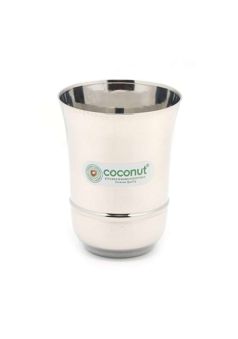 coconut Stainless Steel B2 Glass | 300 ml | 10.1 fl oz | Pack of 3 - Indya
