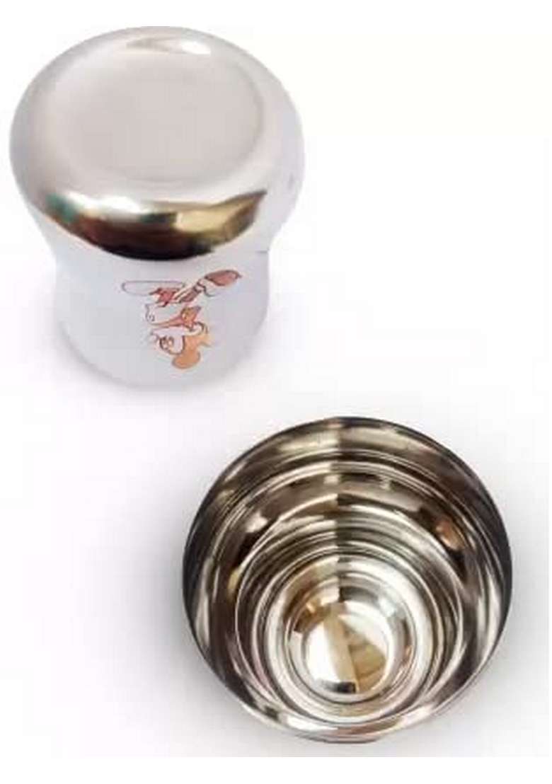 Super HK Stainless Steel Mickey Character Drinking Glass for Water Milk for Kids | 100 ml | 3.4 fl oz - Indya