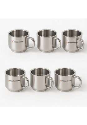 Human Hydro Premium Large Stainless Steel Tea Cups | 130 ml | 4.4 fl oz | 6-Piece Set | Rust Resistant