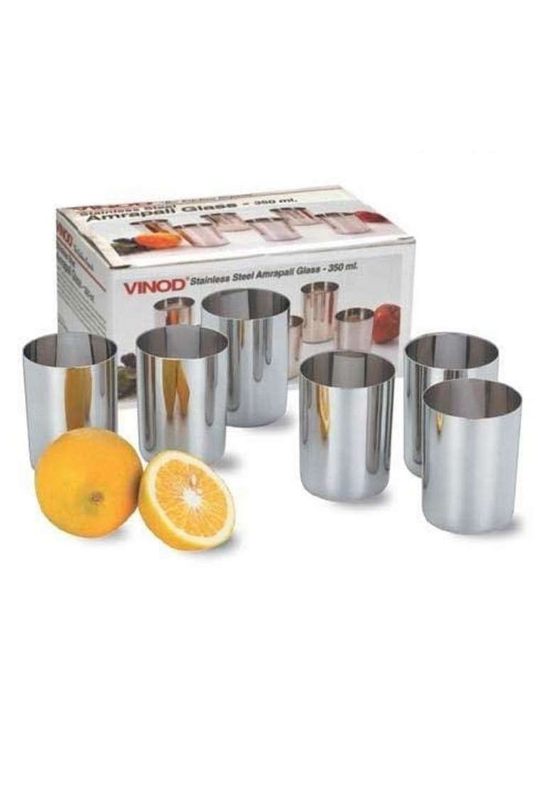 Vinod Stainless Steel Amrapali Glass | 350 ml | 11.8 fl oz - Indya