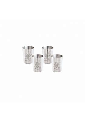 neelam Stainless Steel 7 22 Gauge Lazer Etching Glass | 400 ml | 13.5 fl oz | 6-Piece Set