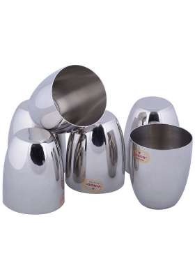Vinod Stylish Vento Steel Glass | 300 ml | 10.1 fl oz | 6-Piece Set