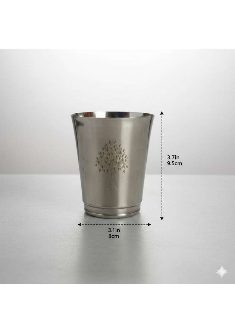 Human Hydro Deliq Homes Stainless Steel Drinking Glasses | 350 ml | 11.8 fl oz | 6-Piece Set | Dishwasher Safe | Food Safe | Rust Resistant - Indya
