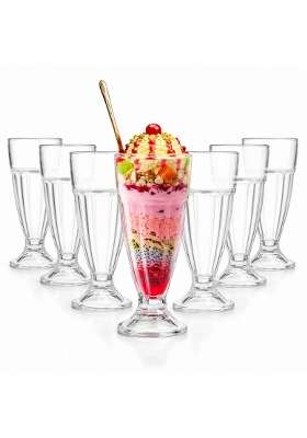 CELLO Falooda Glass Pcs | 300 ml | 10.1 fl oz | 6-Piece Set | Dishwasher Safe | Lead Free