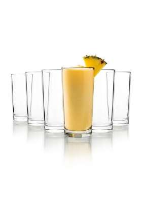 CELLO Liberty Hi-Ball Glass Pcs | 250 ml | 8.5 fl oz | 6-Piece Set | Dishwasher Safe | Lead Free