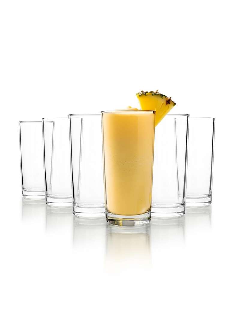 CELLO Liberty Hi-Ball Glass Pcs | 250 ml | 8.5 fl oz | 6-Piece Set | Dishwasher Safe | Lead Free - Indya