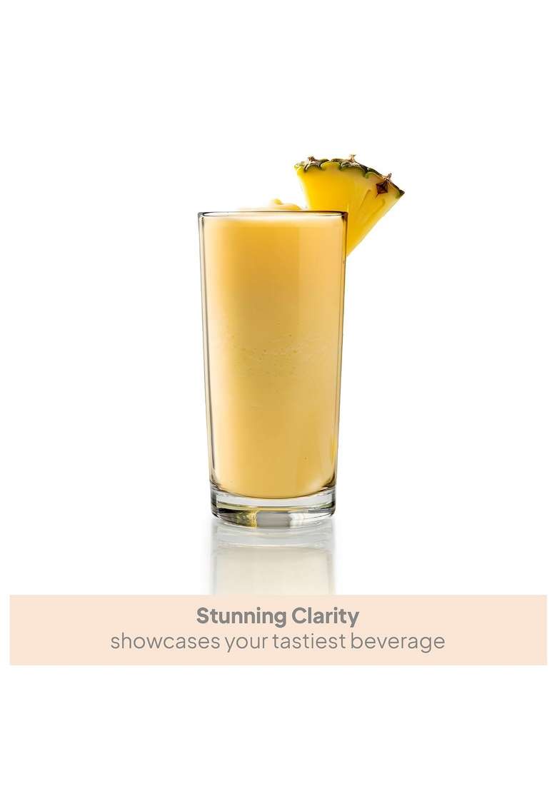CELLO Liberty Hi-Ball Glass Pcs | 250 ml | 8.5 fl oz | 6-Piece Set | Dishwasher Safe | Lead Free - Indya