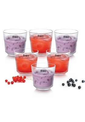 Treo By Milton Aurora Juice Tumbler I Premium Glass | 250 ml | 8.5 fl oz | 6-Piece Set