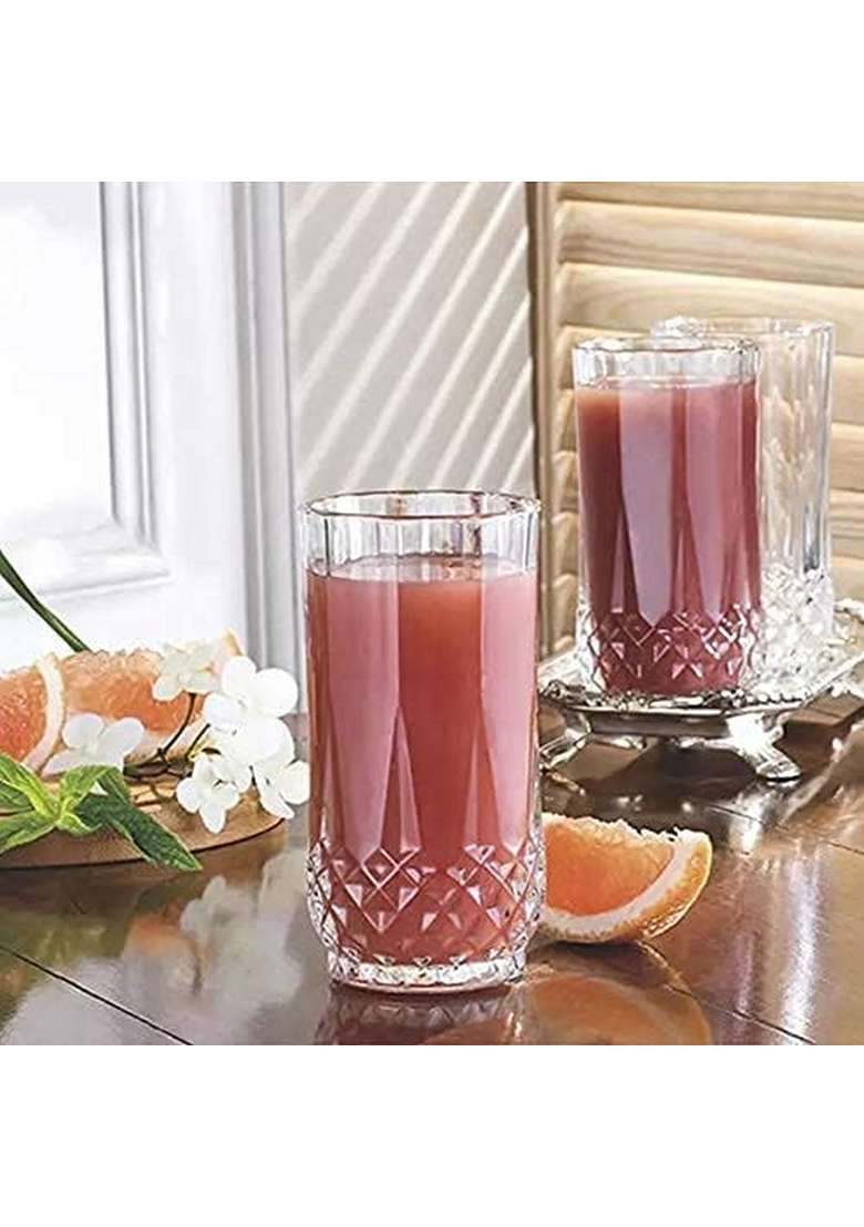 PrimeWorld Glassware Water Juice Glass | 300 ml | 10.1 fl oz | 6-Piece Set - Indya