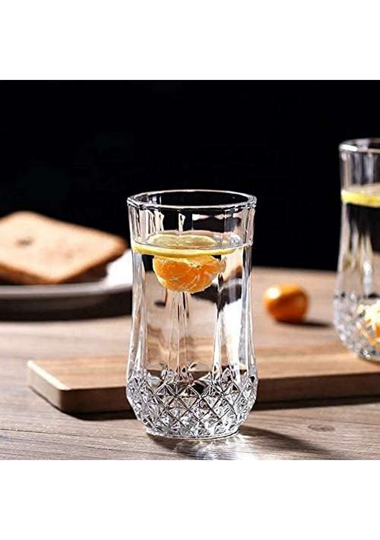 PrimeWorld Glassware Water Juice Glass | 300 ml | 10.1 fl oz | 6-Piece Set - Indya