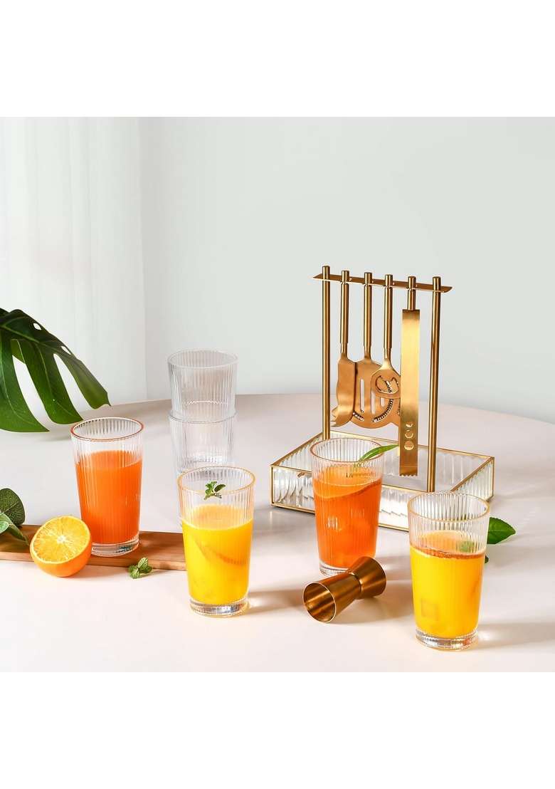 Nestasia Transparent Juice Glasses | 300 ml | 10.1 fl oz | 6-Piece Set - Indya