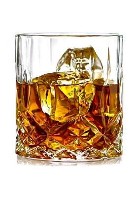 PrimeWorld Opera Crystal Whiskey Glasses Pcs- Bar Drinking Glass Set- Bourbon | 300 ml | 10.1 fl oz | 6-Piece Set