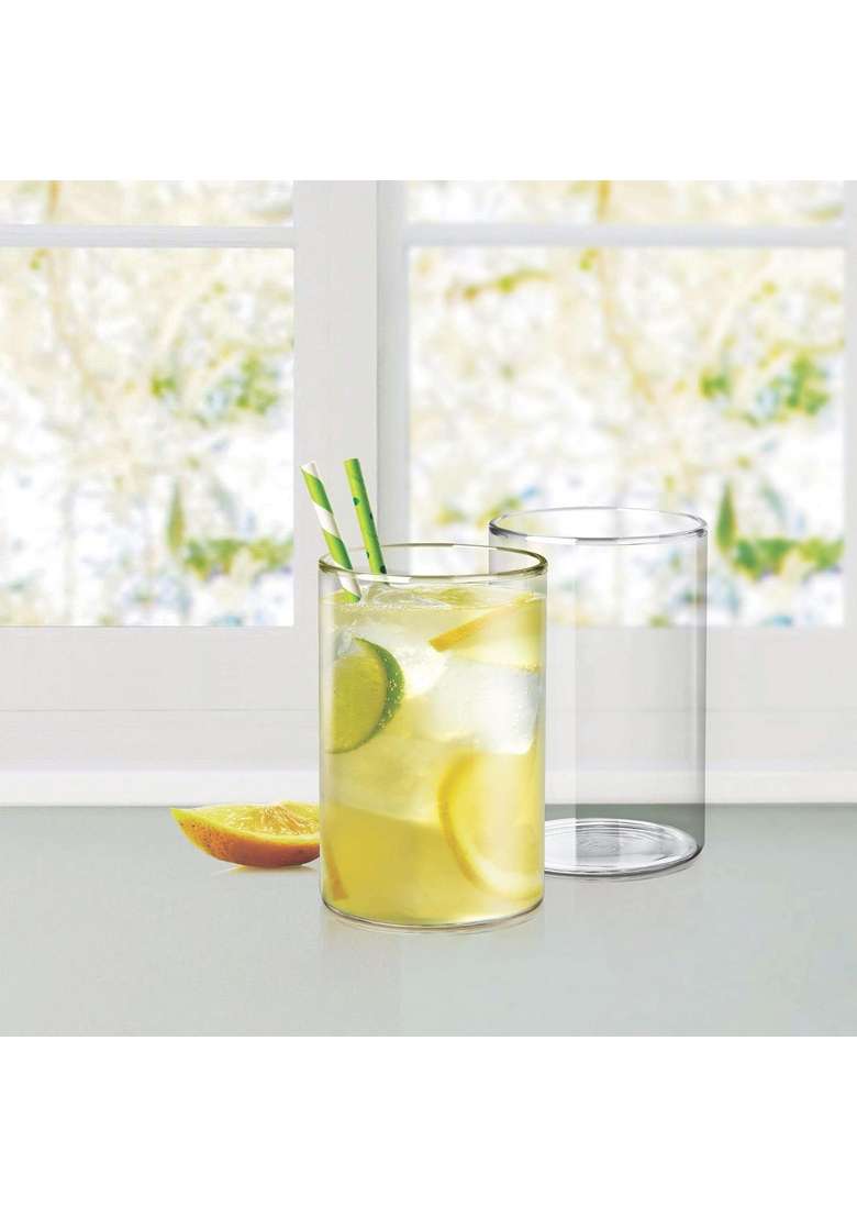 Treo By Milton Vector Borosilicate Glass Tumbler | 300 ml | 10.1 fl oz | 6-Piece Set - Indya