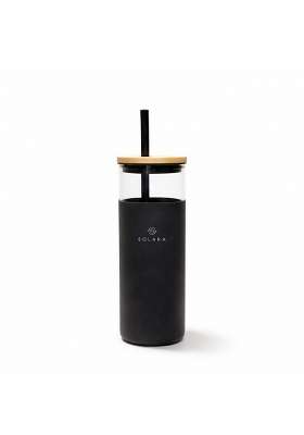 SOLARA Glass Tumbler with Bamboo Lid | 500 ml | 16.9 fl oz