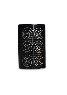 Caffeine Ceramic Stoneware Handmade Black Doodle Water Glass | 300 ml | 10.1 fl oz