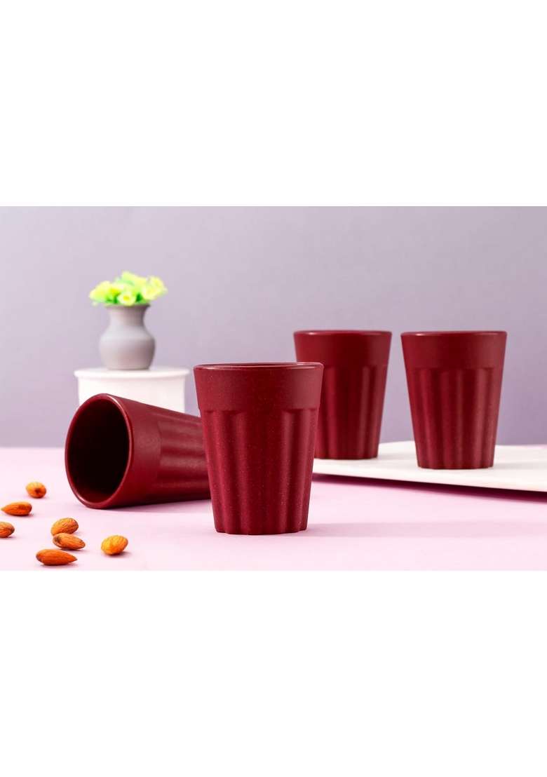 Clazkit Earth-Friendly Cutting Chai Cups | 100 ml | 3.4 fl oz | 4-Piece Set | Microwave Safe - Indya