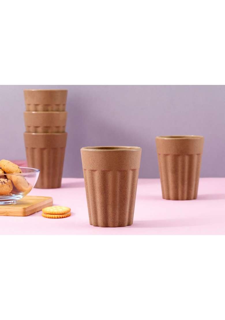 Clazkit Earth-Friendly Cutting Chai Cups | 100 ml | 3.4 fl oz | 4-Piece Set | Microwave Safe - Indya
