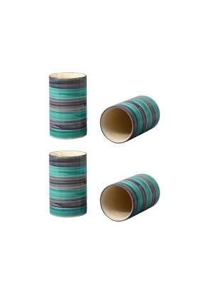 Caffeine Ceramic Stoneware Handmade Sea Green Water Glass | 300 ml | 10.1 fl oz | 4-Piece Set | Dishwasher Safe | Microwave Safe