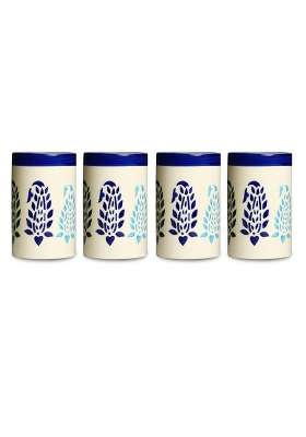 Caffeine Ceramic Stonware Handmade Blue Boota Water Glass | 300 ml | 10.1 fl oz | 4-Piece Set | Dishwasher Safe | Microwave Safe