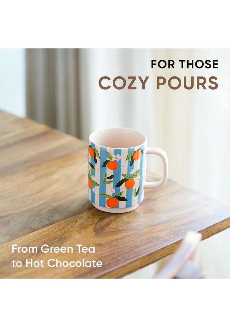 Shay Ceramic Mug | 300 ml | 10.1 fl oz | Microwave Safe - Indya