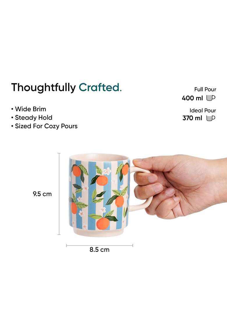 Shay Ceramic Mug | 300 ml | 10.1 fl oz | Microwave Safe - Indya
