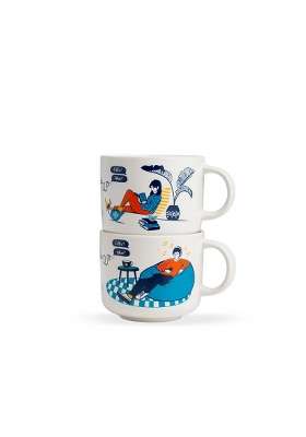 Shay Ceramic Couple Mug Set | 350 ml | 11.8 fl oz | 2-Piece Set