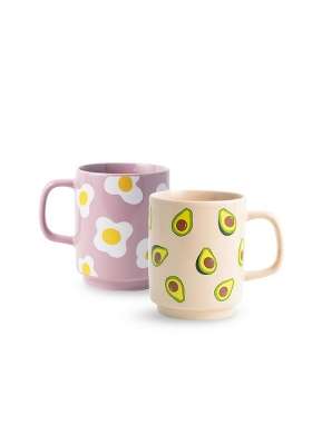 Shay Ceramic Mug | 300 ml | 10.1 fl oz | Pack of 2 | Microwave Safe