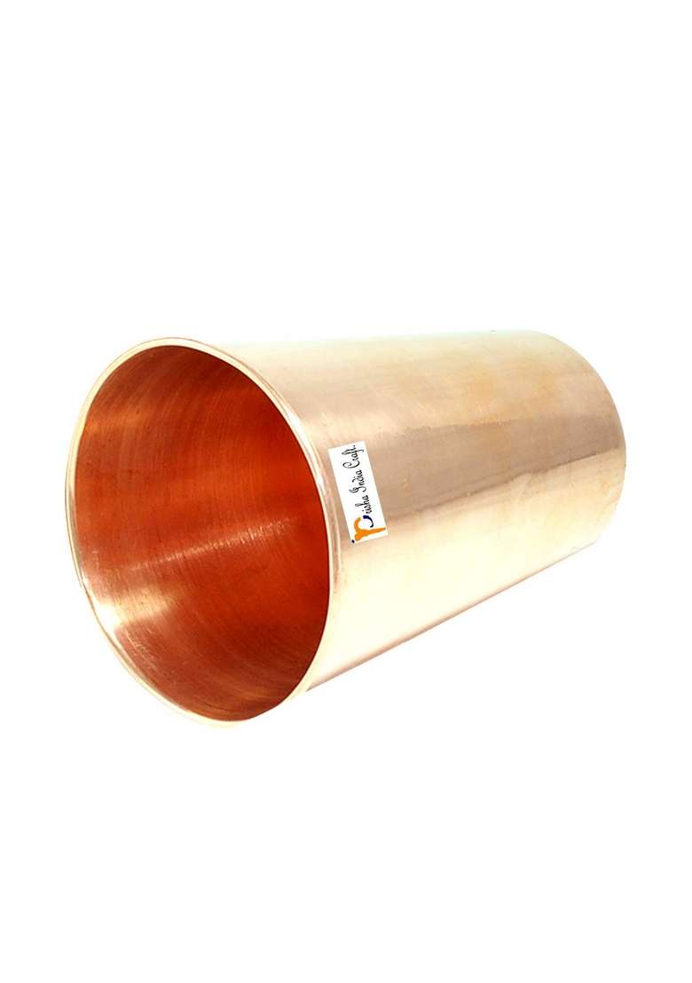 Prisha India Craft Prisha Pure Copper Water Tumbler | 2-Piece Set | Handcrafted - Indya