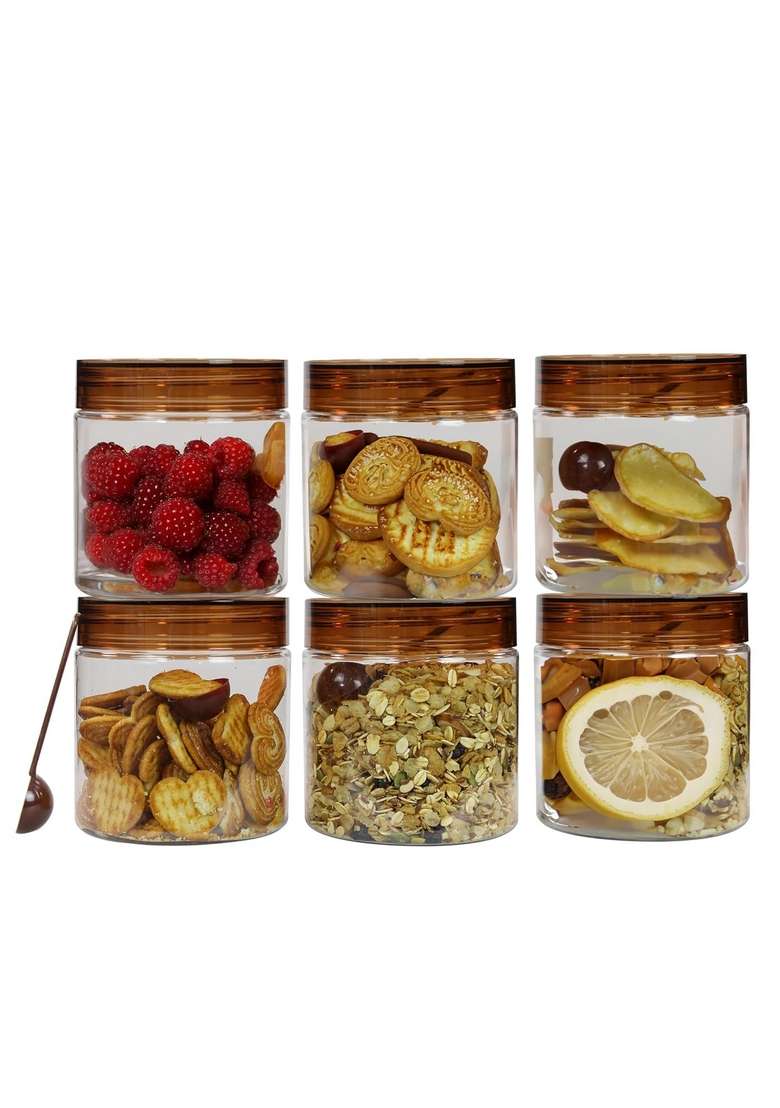 PEARLPET Plastic Containers for Kitchen Storage | 500 ml | 16.9 fl oz | 6-Piece Set | BPA Free - Indya