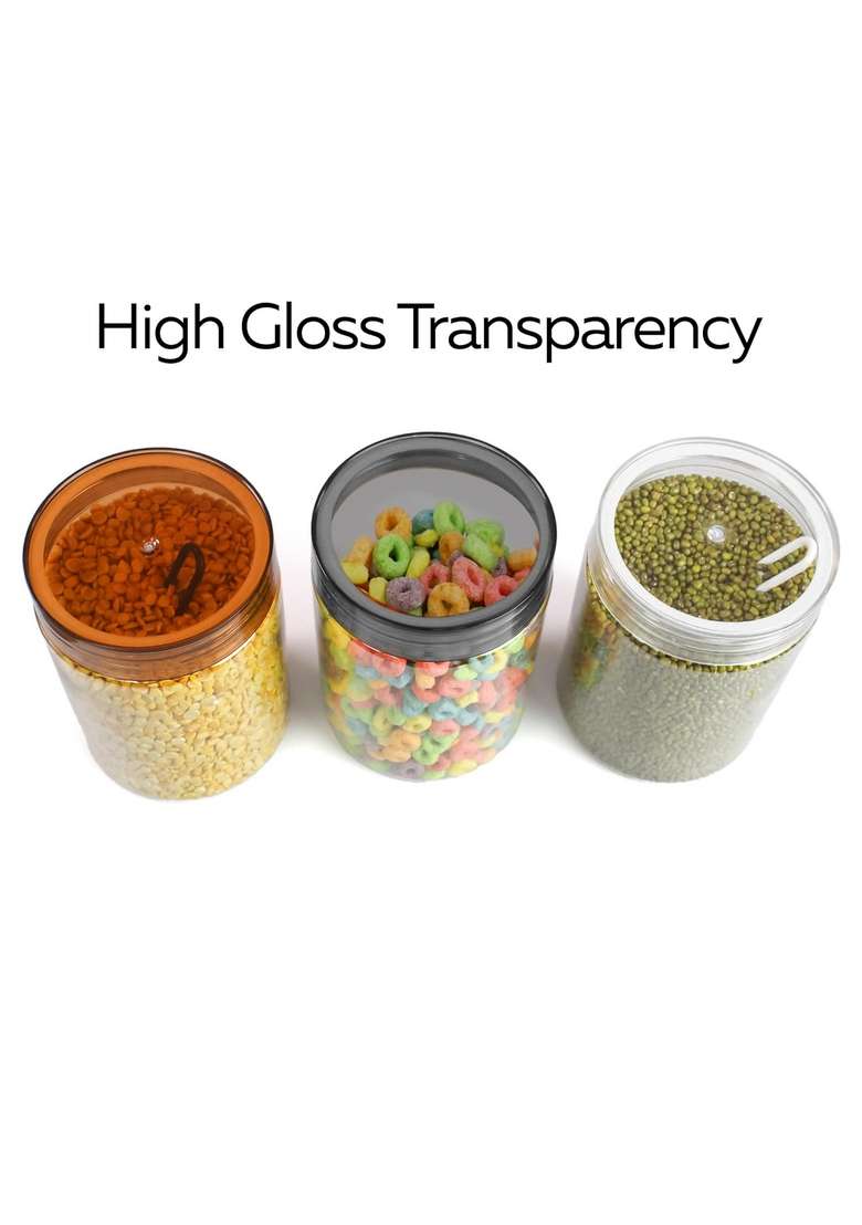 PEARLPET Plastic Containers for Kitchen Storage | 500 ml | 16.9 fl oz | 6-Piece Set | BPA Free - Indya