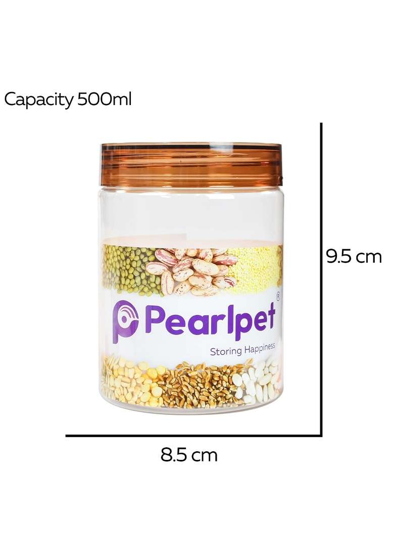 PEARLPET Plastic Containers for Kitchen Storage | 500 ml | 16.9 fl oz | 6-Piece Set | BPA Free - Indya