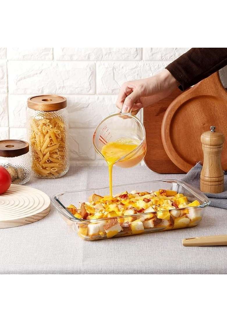 PrimeWorld Borosilicate Glass Baking Dish | 1.6 L | 1.7 Qt | 3-Piece Set | BPA Free | Microwave Safe - Indya