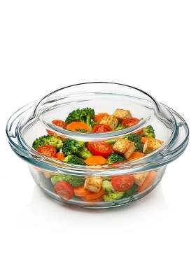 AGARO Elite Borosilicate Glass Casserole with Lid | 1500 ml | 50.7 fl oz | Dishwasher Safe | Microwave Safe