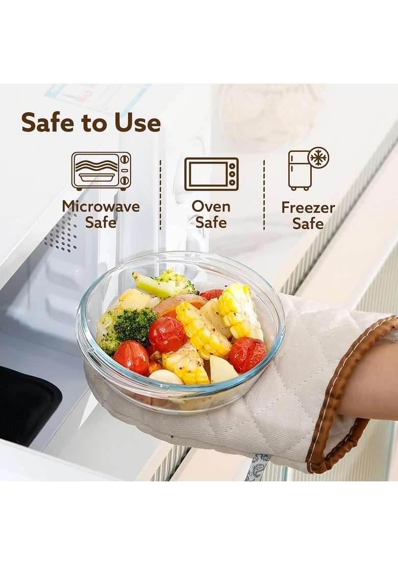 AGARO Elite Borosilicate Glass Casserole with Lid | 1500 ml | 50.7 fl oz | Dishwasher Safe | Microwave Safe - Indya