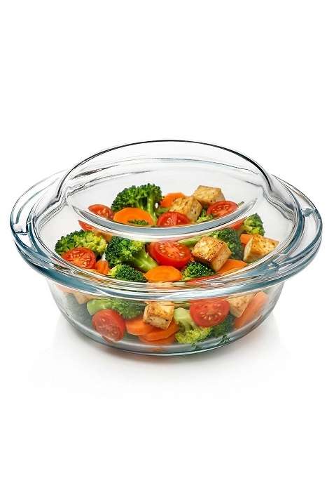 AGARO Elite Borosilicate Glass Casserole with Lid | 1500 ml | 50.7 fl oz | Dishwasher Safe | Microwave Safe