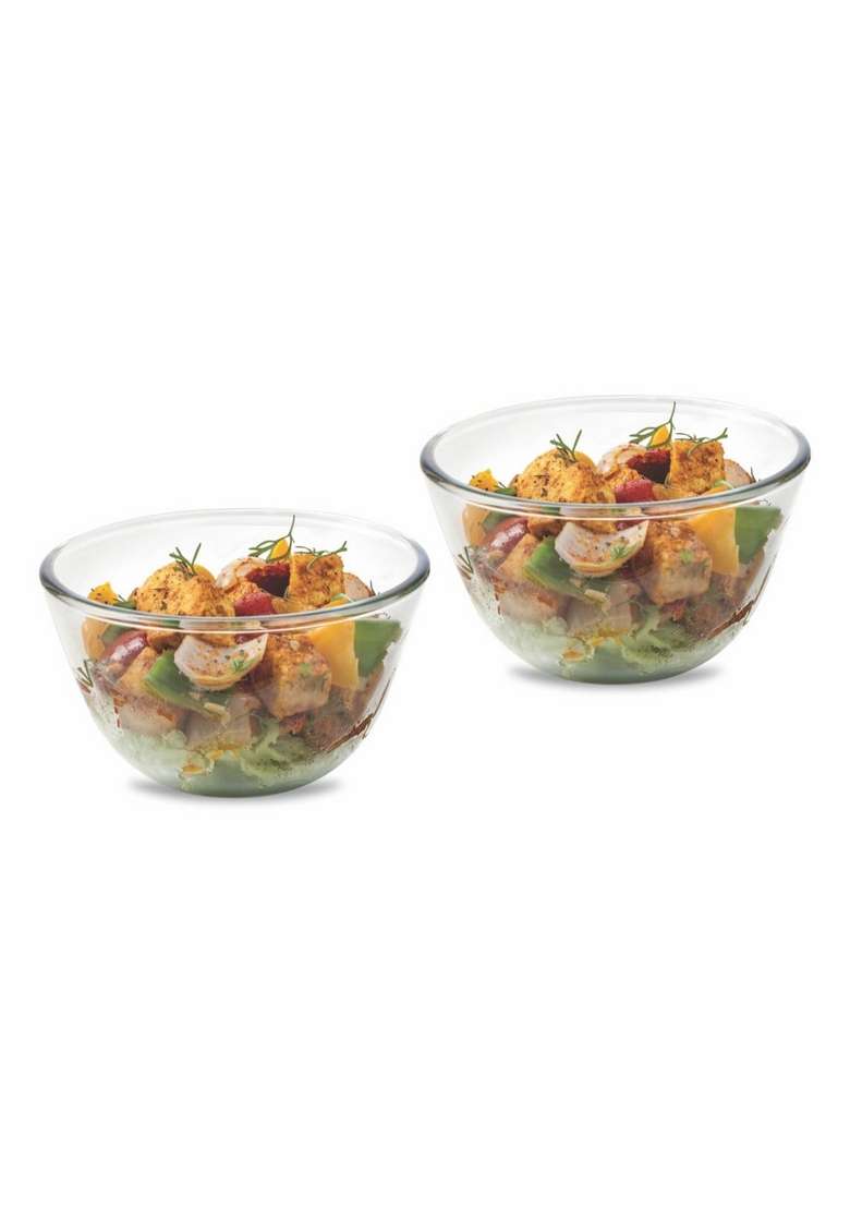 SIGNORA WARE SignoraWare Borosilicate Glass Mixing Bowl Set | 500 ml | 16.9 fl oz | 2-Piece Set | Microwave Safe - Indya