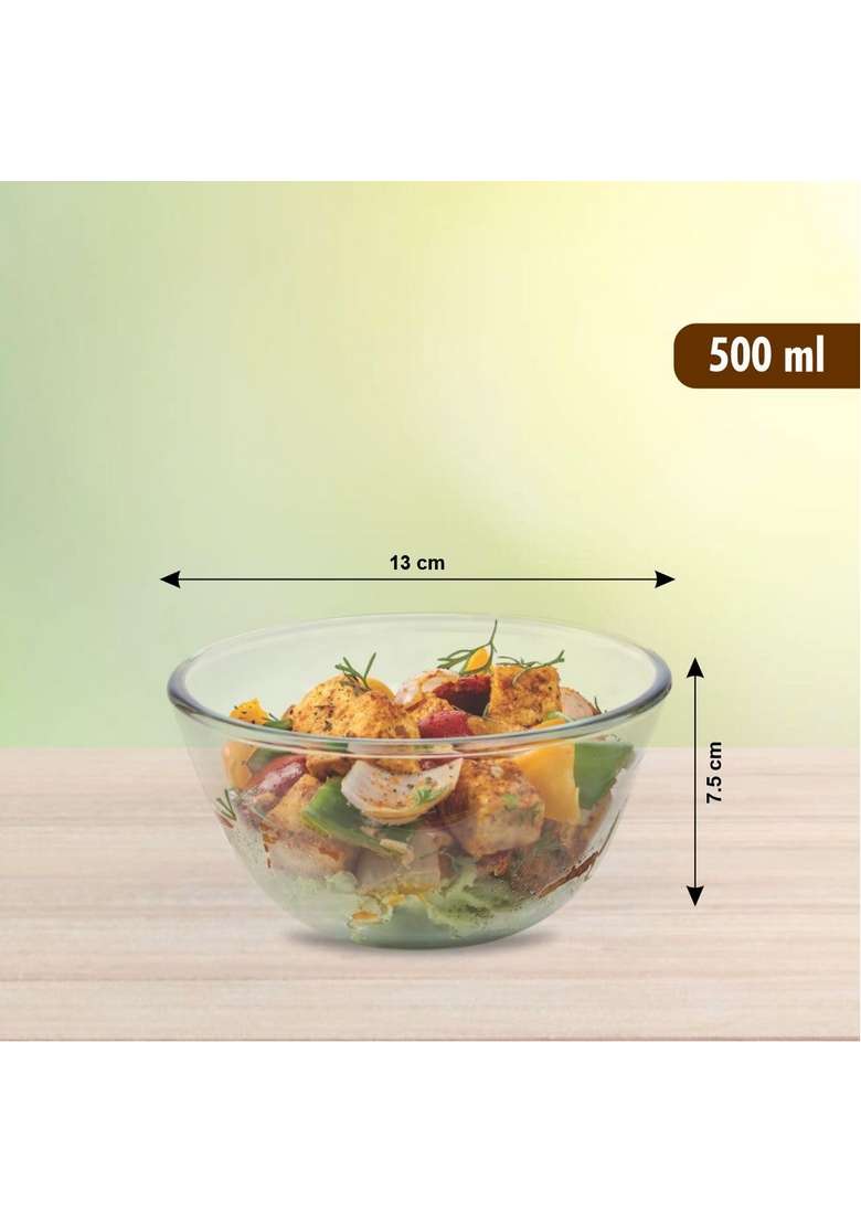 SIGNORA WARE SignoraWare Borosilicate Glass Mixing Bowl Set | 500 ml | 16.9 fl oz | 2-Piece Set | Microwave Safe - Indya