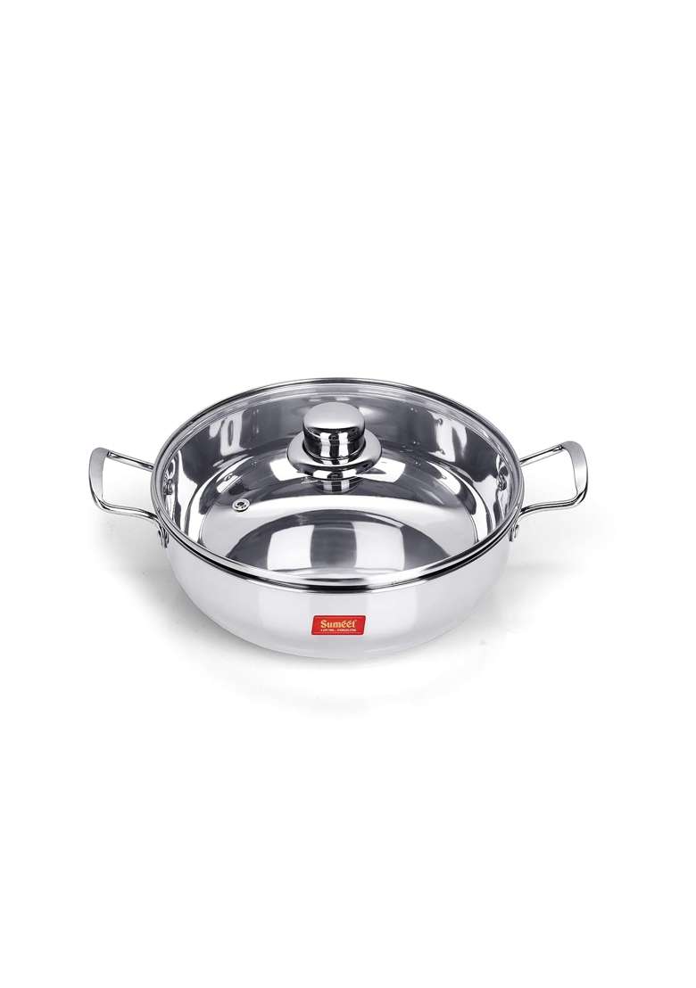 Sumeet Stainless Steel Induction Bottom | 1.5 L | 1.6 Qt | 6.6 cm | 2.6 Inch | With Lid - Indya