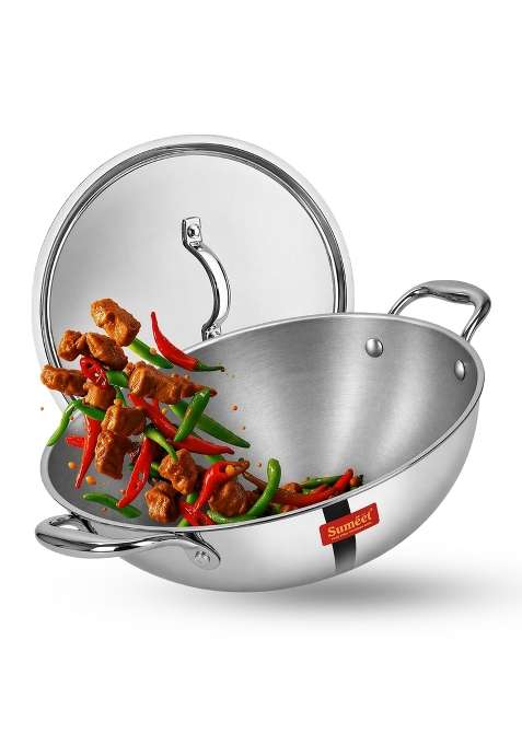 Sumeet Cook Smart TriPly Steel-Aluminium-Steel | 4 L | 4.2 Qt | 28 cm | 11 Inch | With Lid