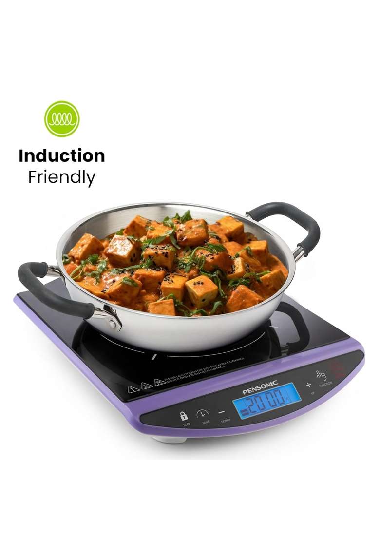 Allo Triply Stainless Steel Kadhai Wok with Handles | 1.5 L | 1.6 Qt | 20 cm | 7.9 Inch | Induction Compatible | Non-Stick - Indya